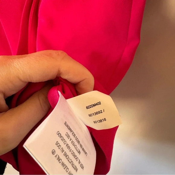 Tahari Ponte Knit Faux Wrap Knot Tie Front Sheath Dress Raspberry Pink Size 4 - Picture 6 of 8